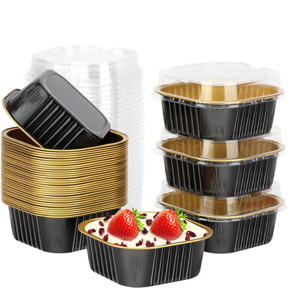 🧁 50% RABATT! 🔥 10er-Pack Einweg-Aluminiumfolie-Backförmchen mit Deckeln – Hitzebeständig, auslaufsicher & perfekt für Backen, Meal Prep & Aufbewahrung 🍰