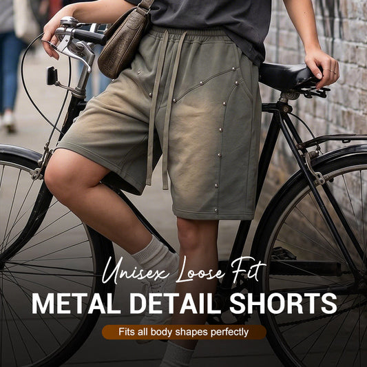 🩳 50% RABATT! 🔩 Unisex Loose-Fit Shorts mit Metalldetails – Lässig, robust & perfekt für Streetwear-Look und warme Tage ✨