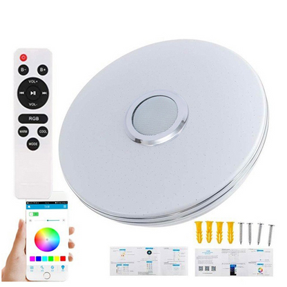 💡 50% RABATT! 🎵 Smarte LED-Deckenleuchte mit Bluetooth-Lautsprecher – Mehrfarbig, dimmbar & perfekt für Musik, Licht und Stimmung zu Hause ✨