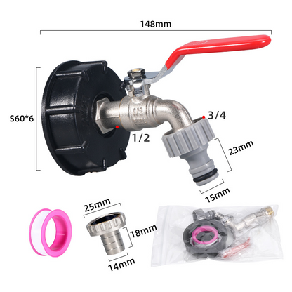 🚰 50% RABATT! 🔧 Robuster Messing-Hahn für IBC-Wassertank – Korrosionsbeständig, dicht & perfekt für Garten, Bewässerung und Regenwassernutzung 🌿