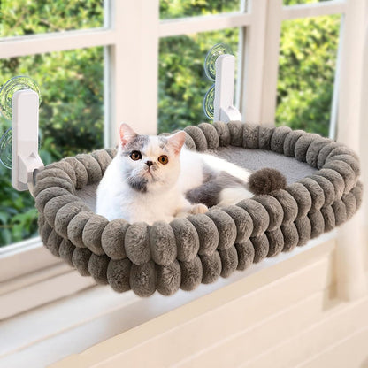 🐱 50% RABATT! 🪟 Katzennetz-Hängematte – Saugnäpfe, Plüsch & doppelseitig ✨