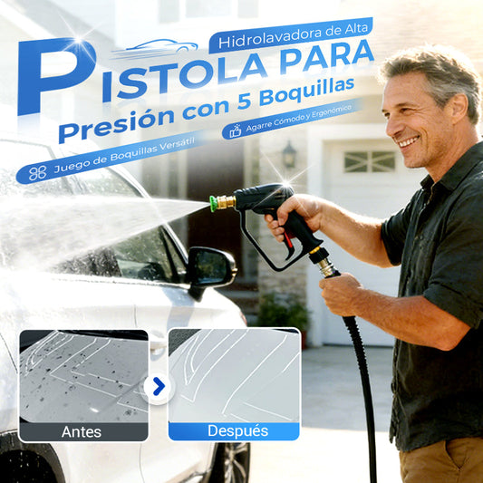 🔫 50% RABATT! 💧 Hochdruckpistole mit 5 Düsen – Vielseitig, leistungsstark & perfekt für Autowäsche, Gartenreinigung oder Terrassen – verstellbarer Sprühstrahl 🚗