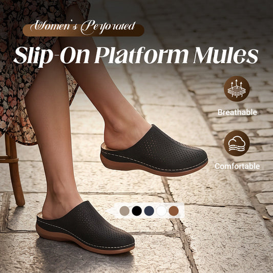 👡 50% RABATT! 🌸 Damen perforierte Slip-On Plateau-Pantoletten – Leicht, belüftet & perfekt für warme Tage – ideal für Zuhause, Strand oder schnelle City-Spaziergänge 🏖️