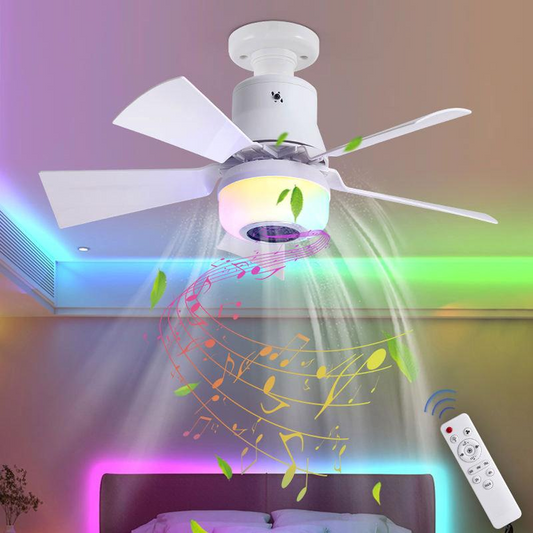 🌀 50% RABATT! 🎵 Intelligenter Deckenventilator mit RGB-Beleuchtung & Bluetooth-Lautsprecher – 3 Stufen, Fernbedienung & E27-Sockel – Perfekt für Wohnzimmer, Schlafzimmer oder Büro – Licht, Musik & Luft in einem Gerät 💡