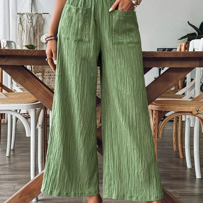 👖 50% RABATT! 🌸 Damen Casual Einfarbige Weite Hose – Leicht, luftig & perfekt für Alltag, Homeoffice oder heiße Sommertage – bequem und vielseitig kombinierbar ☀️
