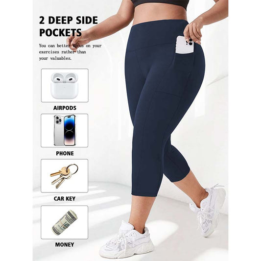 👖 50% RABATT! 🩳 Damen Capri-Leggings mit hohem Bund und Taschen – Bauchkontrollierend, atmungsaktiv & perfekt für Sport, Alltag oder Reisen – praktisch und bequem 🔥