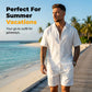 👕 50% RABATT! 🌴 Texturiertes Herren-Camp-Collar-Hemd – Knitter-Effekt, bügelfrei & leicht – Perfekt für heiße Tage, Strandurlaub oder entspannte Sommerabende 🏖️