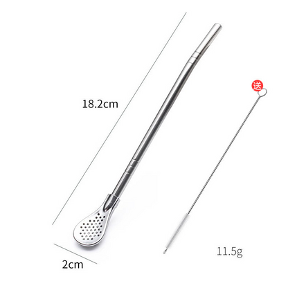 🥤 50% RABATT! 🥄 2‑in‑1 Trinkhalm‑Löffel – 304 Edelstahl, abnehmbar & wiederverwendbar ✨