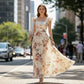 👗 50% RABATT! 🌺 Elegantes Blumenprint-Maxi-Kleid mit Plisseefalten – Romantisch, schmeichelhaft & perfekt für Frühling, Sommer & festliche Anlässe 💫