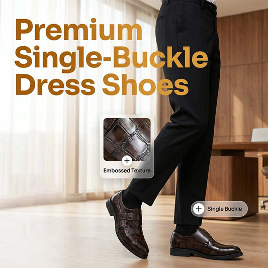 👞 50% RABATT! ✨ Klassische Herrenschuhe aus Kunstleder mit einer Schnalle – Hochwertiges Material, bequeme Passform & perfekt für Büro, Hochzeit oder formelle Anlässe 🎩