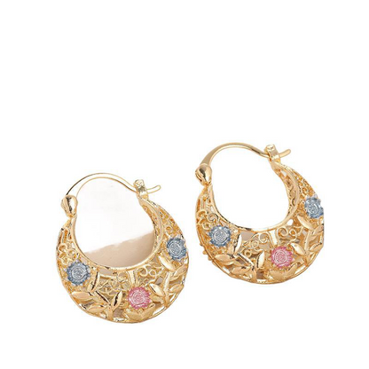 🌙 50% RABATT! ✨ Vergoldete Halbmond-Creolen mit Blumenemaille – Elegante Handarbeit mit femininem Design – Leichte Statement-Ohrringe für den täglichen Glamour oder als besonderes Geschenk 💐