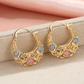 🌙 50% RABATT! ✨ Vergoldete Halbmond-Creolen mit Blumenemaille – Elegante Handarbeit mit femininem Design – Leichte Statement-Ohrringe für den täglichen Glamour oder als besonderes Geschenk 💐