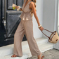 👕 50% RABATT! ✨ Set aus gestreiftem Damen-Top mit V-Ausschnitt & weiter Hose – Leicht, bequem & stylisch – Perfekt für Alltag, Urlaub & heiße Tage 🌴