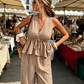 👕 50% RABATT! ✨ Set aus gestreiftem Damen-Top mit V-Ausschnitt & weiter Hose – Leicht, bequem & stylisch – Perfekt für Alltag, Urlaub & heiße Tage 🌴