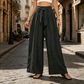 👖 50% RABATT! 🎀 Damen-Hose mit hohem Bund, Bindeband vorne & weitem Bein – Fließender Stoff, schmeichelhafte Passform & perfekt für einen eleganten, lässigen Look im Sommer oder Büro 🌸