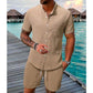 👕 50% RABATT! 🌴 Herren Strukturiertes Hemd & Shorts 2-teiliges Set – Leicht & atmungsaktiv – Perfekt für Strandurlaub, heiße Tage oder lässige Sommerabende 🩳
