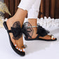 👡 50% RABATT! 🌸 Elegante Flachsandalen – Oversize Organza-Schleife & funkelnder Stein – Rutschfeste Sohle, 8 Größen, 4 Farben – perfekt für Strand & Stadt 🌊