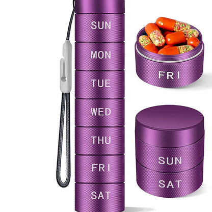 💊 50% RABATT! 📦 7-Tage stapelbarer Metall-Pillendreher – Rostfrei & schnappverschluss – Perfekt für Vitamine, Medikamente oder Reisen – kompakt und tragbar 🧳