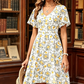 👗 50% RABATT! 🌸 Damen-Kleid mit floralem Print & V-Ausschnitt – Luftig, bequem & vielseitig – Perfekt für Sommer, Alltag oder Reisen – leicht und romantisch ☀️