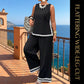 👚 50% RABATT! 🤍 Damen ärmelloses Top & weites Bein Hosen Set – Fließend, luftig & elegant – Perfekt für Sommer, Strand oder besondere Anlässe – bequemer 2-teiliger Look ✨