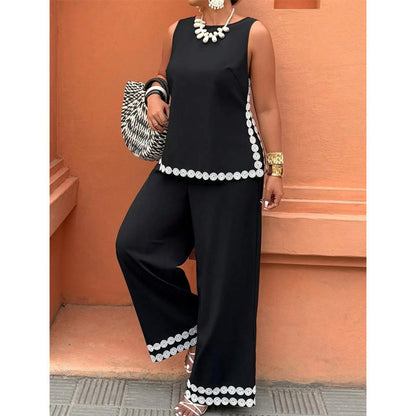 👚 50% RABATT! 🤍 Damen ärmelloses Top & weites Bein Hosen Set – Fließend, luftig & elegant – Perfekt für Sommer, Strand oder besondere Anlässe – bequemer 2-teiliger Look ✨