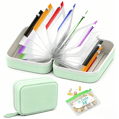 💊 50% RABATT! 🧳 Wasserdichter Pillen-Organizer Set – Beschriftungsbeutel, wiederverwendbar & ideal für Reisen – Ordnung für Medikamente & Vitamine unterwegs ✨