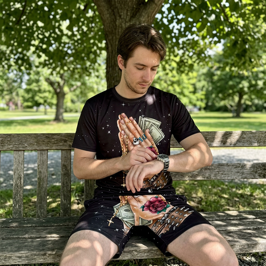 👕 50% RABATT! ⏰ Lässiges 2-teiliges Shorts-Set mit witzigem Print – Bequemes T-Shirt & kurze Hose – Perfekt für Sommer, Strand oder Freizeit – macht Laune und ist leicht zu tragen 🩳