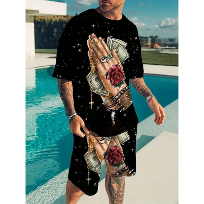 👕 50% RABATT! ⏰ Lässiges 2-teiliges Shorts-Set mit witzigem Print – Bequemes T-Shirt & kurze Hose – Perfekt für Sommer, Strand oder Freizeit – macht Laune und ist leicht zu tragen 🩳