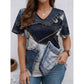 👚 50% RABATT! ✨ Damen-T-Shirt mit V-Ausschnitt & schickem Denim-Print – Leicht, atmungsaktiv & vielseitig – perfekt für Alltag, Freizeit oder lässige Bürotage – kombiniert lässigen Denim-Look mit bequemem Jersey-Stoff 🧵