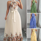 👗 50% RABATT! 🌸 Ärmelloses Halterneck-Blumenmaxikleid mit Plissee – Fließend & leicht – Perfekt für Strand, Sommerpartys oder romantische Ausflüge – elegant und bequem zugleich ✨
