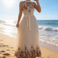 👗 50% RABATT! 🌸 Ärmelloses Halterneck-Blumenmaxikleid mit Plissee – Fließend & leicht – Perfekt für Strand, Sommerpartys oder romantische Ausflüge – elegant und bequem zugleich ✨