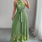 👗 50% RABATT! 🌸 Ärmelloses Halterneck-Blumenmaxikleid mit Plissee – Fließend & leicht – Perfekt für Strand, Sommerpartys oder romantische Ausflüge – elegant und bequem zugleich ✨