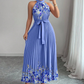 👗 50% RABATT! 🌸 Ärmelloses Halterneck-Blumenmaxikleid mit Plissee – Fließend & leicht – Perfekt für Strand, Sommerpartys oder romantische Ausflüge – elegant und bequem zugleich ✨