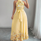 👗 50% RABATT! 🌸 Ärmelloses Halterneck-Blumenmaxikleid mit Plissee – Fließend & leicht – Perfekt für Strand, Sommerpartys oder romantische Ausflüge – elegant und bequem zugleich ✨