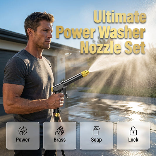 🔫 50% RABATT! 🚿 Düsenset für Hochdruckreiniger – Schaumgenerator & 5 Sprühmodi – Rutschfester Griff & Schnellverbindung – ideal für Auto, Terrasse oder Fassadenreinigung 💦🛠️✨