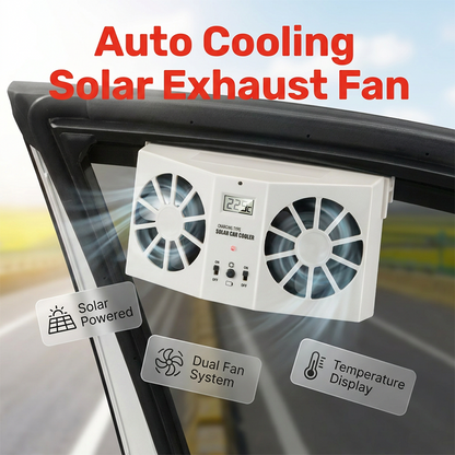 🌀 50% RABATT! 🚗 Solarbetriebener Auto-Abluftventilator – Doppel-Turbo & Temperaturanzeige – Kabellos, energiesparend – hält den Innenraum kühl bei Sonne ☀️🌬️✨