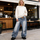 👖 60% RABATT! ✨ Damen Jeans mit asymmetrischem Bund & weitem Bein – Stretch-Denim & moderner Schnitt – Lässiger Streetwear-Look mit einzigartiger Silhouette – perfekt für einen individuellen Stil 🌟