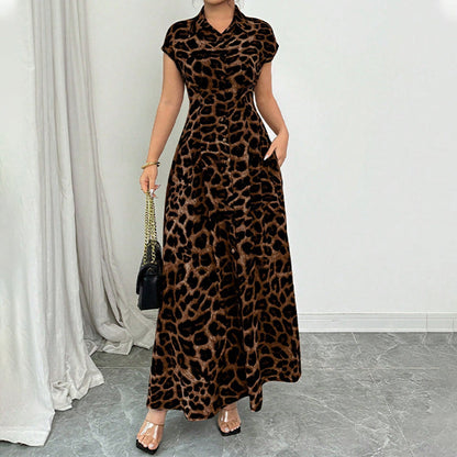 🐆 50% RABATT! 👗 Elegantes Damen-Kleid mit Leopardenprint & Reverskragen – Figurbetont, vielseitig & stilvoll – Perfekt für Büro, Dinner & besondere Anlässe ✨