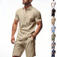 👕 50% RABATT! 💥 Herren lässiges Oberteil & Shorts 2-teiliges Set – Leinenmischung & Revers-Kragen – Elastischer Bund – perfekt für warme Tage, Strand oder Freizeit – bequem und stilvoll ✨🩳🌿