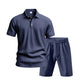 👕 50% RABATT! 💥 Herren lässiges Oberteil & Shorts 2-teiliges Set – Leinenmischung & Revers-Kragen – Elastischer Bund – perfekt für warme Tage, Strand oder Freizeit – bequem und stilvoll ✨🩳🌿