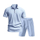 👕 50% RABATT! 💥 Herren lässiges Oberteil & Shorts 2-teiliges Set – Leinenmischung & Revers-Kragen – Elastischer Bund – perfekt für warme Tage, Strand oder Freizeit – bequem und stilvoll ✨🩳🌿