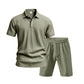 👕 50% RABATT! 💥 Herren lässiges Oberteil & Shorts 2-teiliges Set – Leinenmischung & Revers-Kragen – Elastischer Bund – perfekt für warme Tage, Strand oder Freizeit – bequem und stilvoll ✨🩳🌿