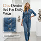 👗 70% RABATT JETZT! 🌸 Damen schickes Knopfdetail Denim-Set – Leichter Denim & lässige Passform – Perfekt für Sommer, Strand oder entspannte Tage – stilvoller 2-teiliger Look ✨