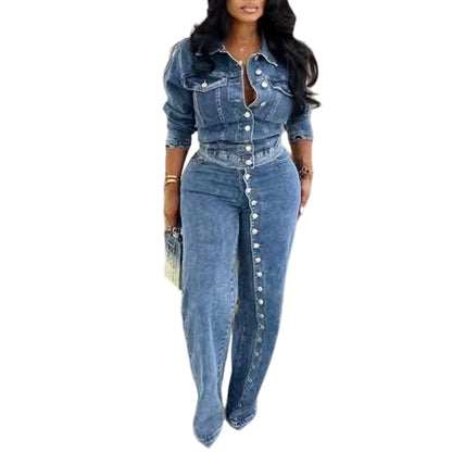 👗 70% RABATT JETZT! 🌸 Damen schickes Knopfdetail Denim-Set – Leichter Denim & lässige Passform – Perfekt für Sommer, Strand oder entspannte Tage – stilvoller 2-teiliger Look ✨