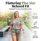 👚 60% RABATT! 🌿 Damen Plus-Size Camouflage Top & Shorts Set – Lockere Passform & weicher Stoff – Einfach, stylisch & abenteuerbereit – perfekt für Outdoor, Freizeit oder heiße Tage ✨🩳
