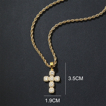 💎 50% RABATT! ✨ Zirkonia-Kreuzanhänger mit Zopflochkette – Funkelnd, elegant & zeitlos – Perfekt für Alltag oder besondere Anlässe – ein stilvolles Accessoire mit Bedeutung ✝️