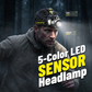 🔦 50% RABATT! 💡 LED-Stirnlampe – 5 Farben, Bewegungssensor & UV‑Modus ✨