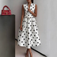 👗 50% RABATT! 🌸 Damen-Kleid mit Polka-Dot-Muster, V-Ausschnitt & ärmellos – Luftig, elegant & vielseitig – Perfekt für Alltag, Büro oder besondere Anlässe – zeitloser Look mit Frische ✨