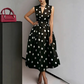 👗 50% RABATT! 🌸 Damen-Kleid mit Polka-Dot-Muster, V-Ausschnitt & ärmellos – Luftig, elegant & vielseitig – Perfekt für Alltag, Büro oder besondere Anlässe – zeitloser Look mit Frische ✨