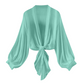 🧥 50% RABATT! 💥 Damen leichter Chiffon Vorne-Knoten Cardigan – Ballonärmel & transparent – Perfekt für Layering, Strand oder laue Sommerabende – stilvoll und vielseitig 🌸✨